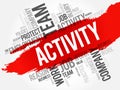ACTIVITY word cloud collage Royalty Free Stock Photo