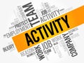 ACTIVITY word cloud collage Royalty Free Stock Photo