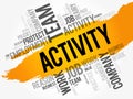 ACTIVITY word cloud collage Royalty Free Stock Photo