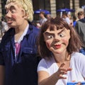 Actor & Actress In Masks at Edinburgh Festival