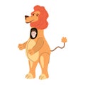 Actor in animal Lion costume. Theme party, Birthday kid, children animator, entertainer wearing performer character for