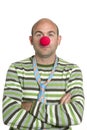 Actor clown posing clown nose and tie Royalty Free Stock Photo