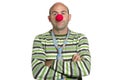 Actor clown posing clown nose and tie Royalty Free Stock Photo