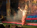 The Actor Dancing on The Stage of Thai Cambodia Traditonal Drama