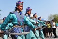 Actor dress up and parade for chinese opera show in beijing theatre festival