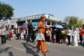 Actor dress up in parade for chinese opera show in beijing theatre festival