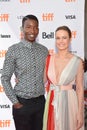 Actor Mamoudou Athie and Brie Larson at the `Unicorn Store` premiere at 2017 Toronto International Film Festival Royalty Free Stock Photo