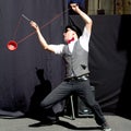 Actor playing diabolo. Royalty Free Stock Photo