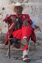 Actor playing for tourists on Plaza de la Catedral Royalty Free Stock Photo