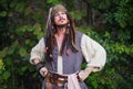 Bergamo, Italy: 27 October 2019: Actor posing in person cosplay Jack Sparrow