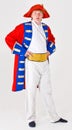 Actor in ship captain costume Royalty Free Stock Photo