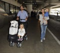 Actor Tobey Maguire with wife and kids at LAX