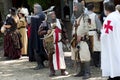 Actors as medieval knights perform at the annual Bristol Renaissance Faire Royalty Free Stock Photo