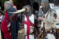 Actors as medieval knights perform at the annual Bristol Renaissance Faire Royalty Free Stock Photo