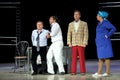 Actors Igor Livanov, Sergey Astakhov, Dmitry Isaev and Natalia Bulyga during a performance on the stage of the theater