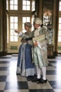 Actors performing daily life in the 18th century in the Palace-Convent of Mafra