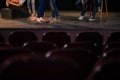 Actors practicing play on stage in theatre Royalty Free Stock Photo