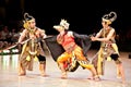 Actors of Ramayana ballet performs at Prambanan temple in Yogyakarta, Indonesia.