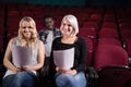 Actors reading their scripts on stage in theatre Royalty Free Stock Photo