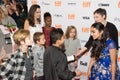 Angelina Jolie with her kids at Premiere at Toronto International Film Festival Royalty Free Stock Photo
