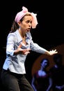 An actress of the Barcelona Theater Institute, cries in the comedy Shakespeare For Executives