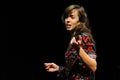 An actress of the Barcelona Theater Institute, plays in the comedy Shakespeare For Executives