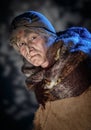 Actress dressed as Baba Yaga. Royalty Free Stock Photo