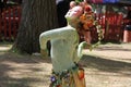 An actress dressed as a green fairy performs a dance at the annual Bristol Renaissance Faire Royalty Free Stock Photo