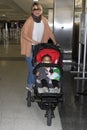 Actress Ellen pompeo with daughter at LAX airport Royalty Free Stock Photo