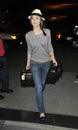 Actress Emmy Rossum is seen at LAX Royalty Free Stock Photo
