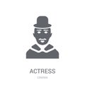 actress icon. Trendy actress logo concept on white background fr