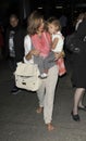 Actress Jessica Alba with daughter Honor at LAX