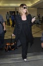 Actress Kirstie Alley is seen at LAX airport, CA