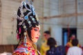 Actress makeup for Chinese opera in traditional dress. Chinese opera is an ancient drama in musical way