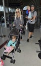 Actress Tori Spelling with family at LAX Royalty Free Stock Photo