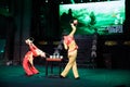 Actresses performing Sichuan Changzui pot tea artistry