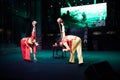 Actresses performing Sichuan Changzui pot tea artistry