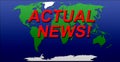 Actual news World Map Illustration green blue white color cut out effect effects