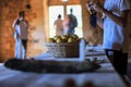 Actual photo shoot in the Castle of Guedelon, in France Royalty Free Stock Photo