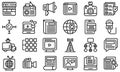 Actualization icons set, outline style Royalty Free Stock Photo