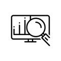 Black line icon for Actuarial, magnifying and display Royalty Free Stock Photo