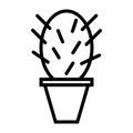 Cactus Thin Line Icon 48x48. Simple Minimal Pictogram