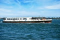 Actv Ferry Boat with Tourists in Motion in the Venice Lagoon - Veneto Italy
