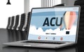 ACU on Laptop in Meeting Room. 3D. Royalty Free Stock Photo