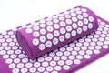 Acupressure Mat and Pillow Set for Back and Neck Pain Relief and Muscle Relaxation. Relieves Stress, Back, Neck, and Sciatic Pain Royalty Free Stock Photo