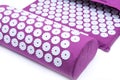 Acupressure Mat and Pillow Set for Back and Neck Pain Relief and Muscle Relaxation. Relieves Stress, Back, Neck and Sciatic Pain. Royalty Free Stock Photo