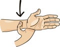 Acupressure point on hand Royalty Free Stock Photo