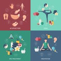 Acupuncture Composition Icon Set