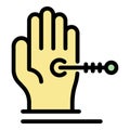 Acupuncture hands icon color outline vector