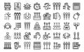 Acupuncture icons set outline vector. Meridian body